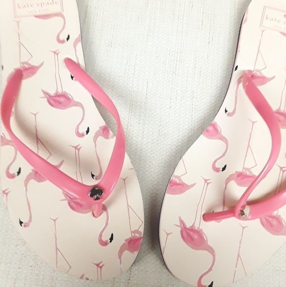 Flamingo Kate Spade Hot Pink Sandals 9 10 Boho - Picture 3 of 8